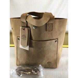 Oak River Tote Shoulder Bag Leather Brown with Detachable Strap - NWT
